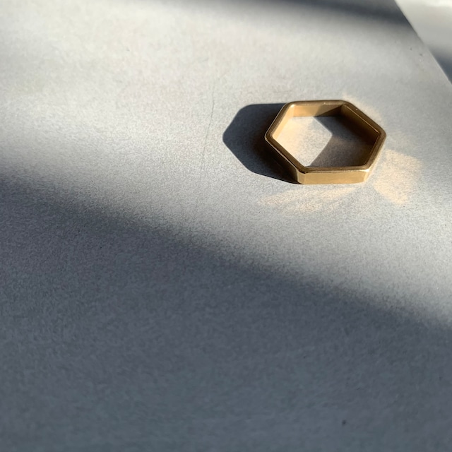〈Brass〉 hexagon  ring / 3mm
