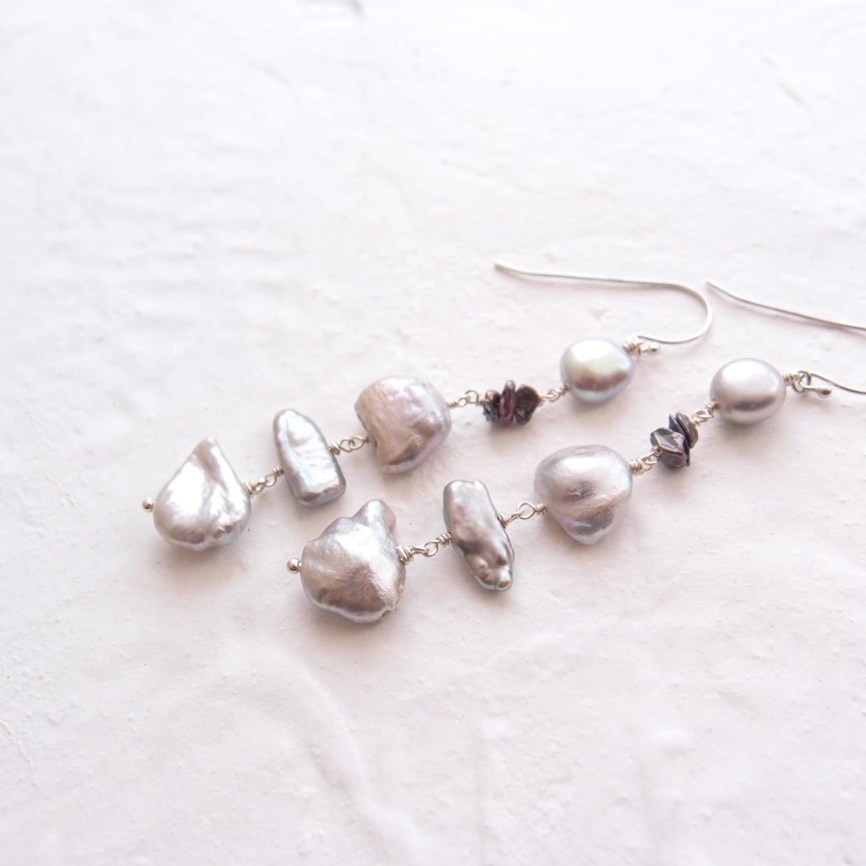 【SV】Biwa Pearl Long Earrings/ビワパール ロングピアス