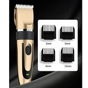 バリカン 電動バリカン防水 ばりかん 散髪用 低騒音 USB充電式 5段階調節可能 ヘアーカッター コードレス ヘアクリッパー LCDディスプレイ 子供・家庭・業務用 プロ仕様 ゴールデン