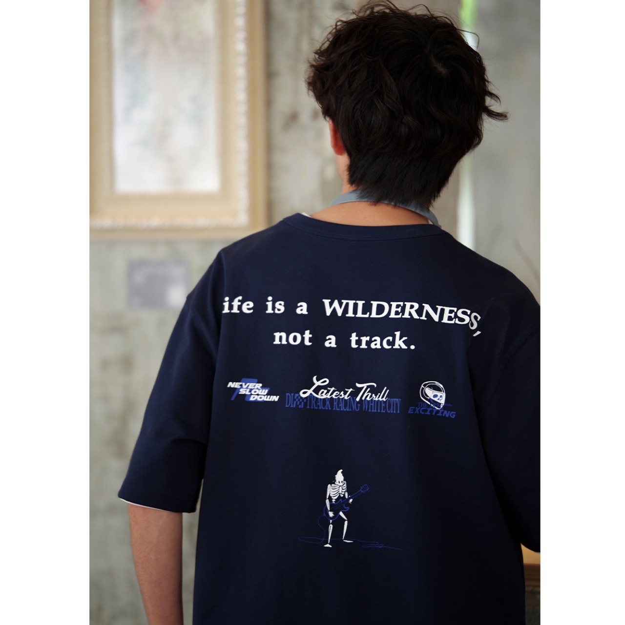 Back logo crew neck t-shirt 0736 - 3