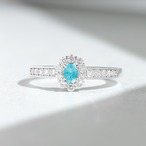 オーバルカット パライバトルマリン リング pt900 / 0.140ct / DA 0.330ct