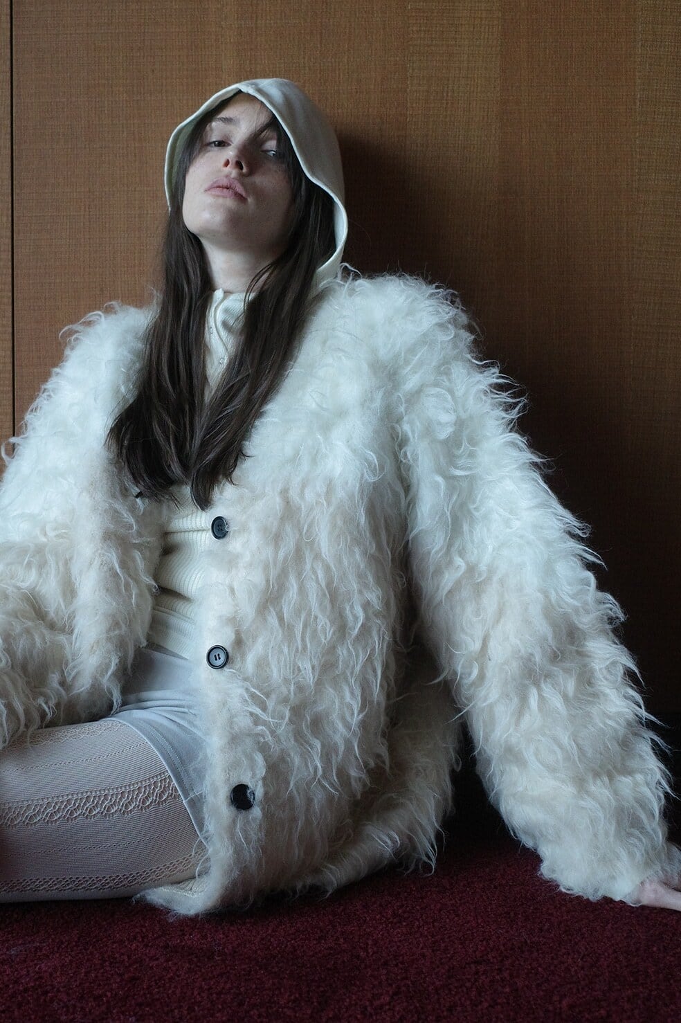 CLANE(クラネ) BI COLOR SHAGGY KNIT CARDIGAN | サウスオレンジ