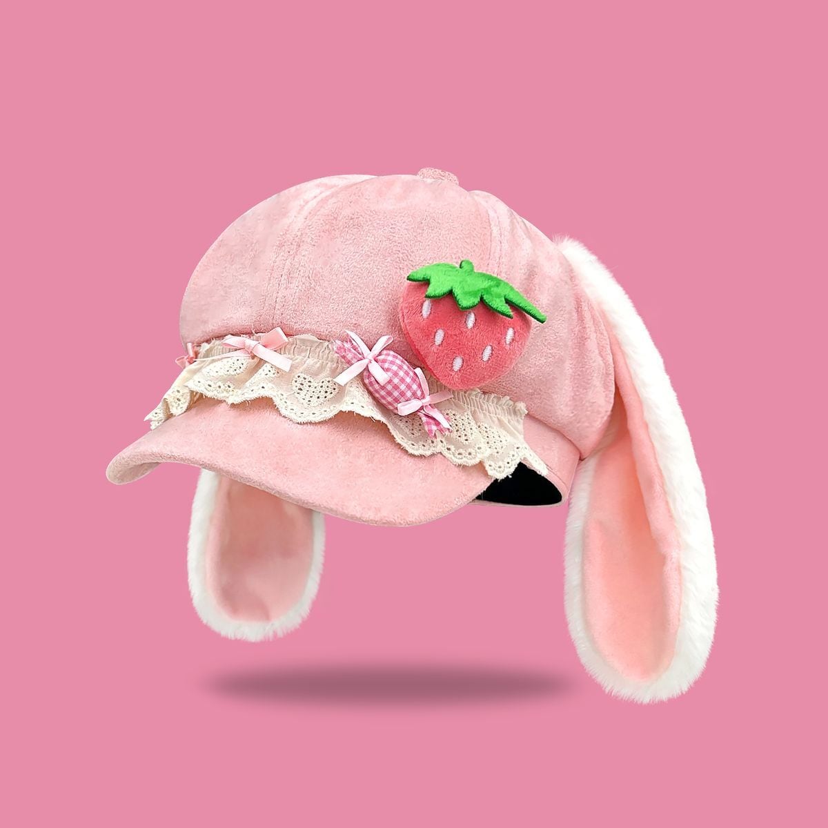 ミディブライス いちごミルクうさ耳帽子 この繊細なデザインと色使い