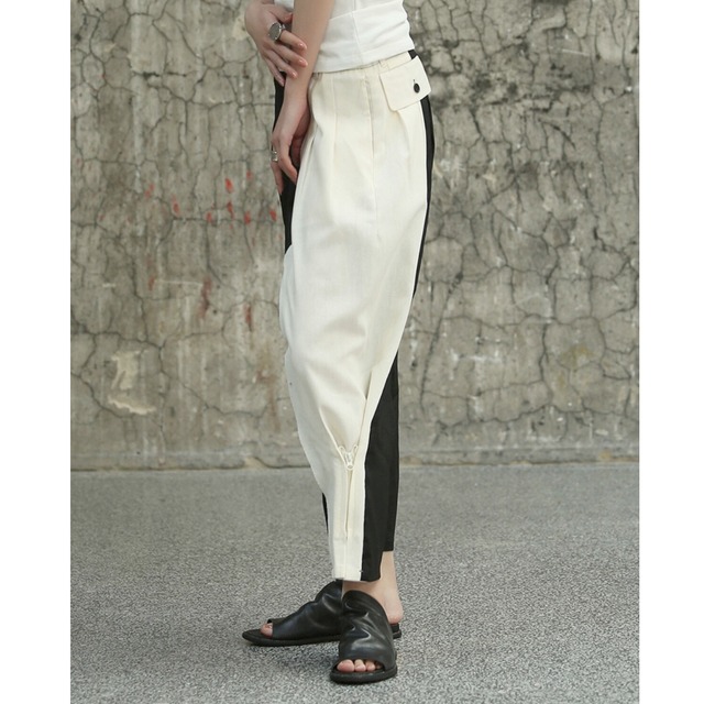 Bicolor tapered pants C0066
