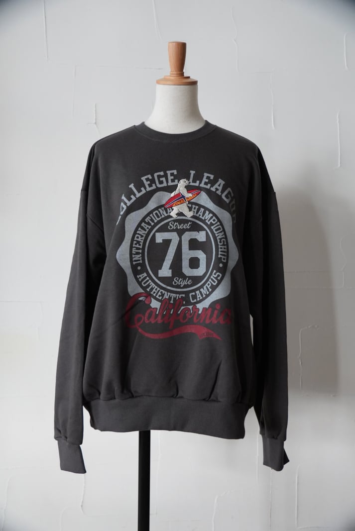 384. L'ours Polaire et Bleu(ルスポレイル&ブルー) サーフベアカレッジスウェット(brown/charcoal)(25319120)