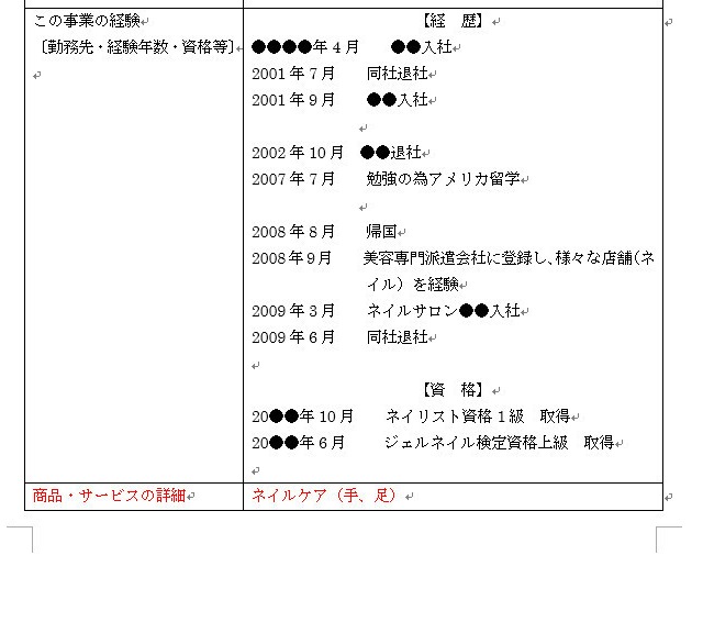 ネイルサロン開業用 日本政策金融公庫 創業計画書フォーマットサンプル 美容所 開業相談所 ネイルサロン開業用 日本政策金融公庫 創業計画書フォーマットサンプル 美容所 開業相談所