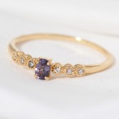 カラーチェンジガーネット リング 0.17ct D0.03ct k18