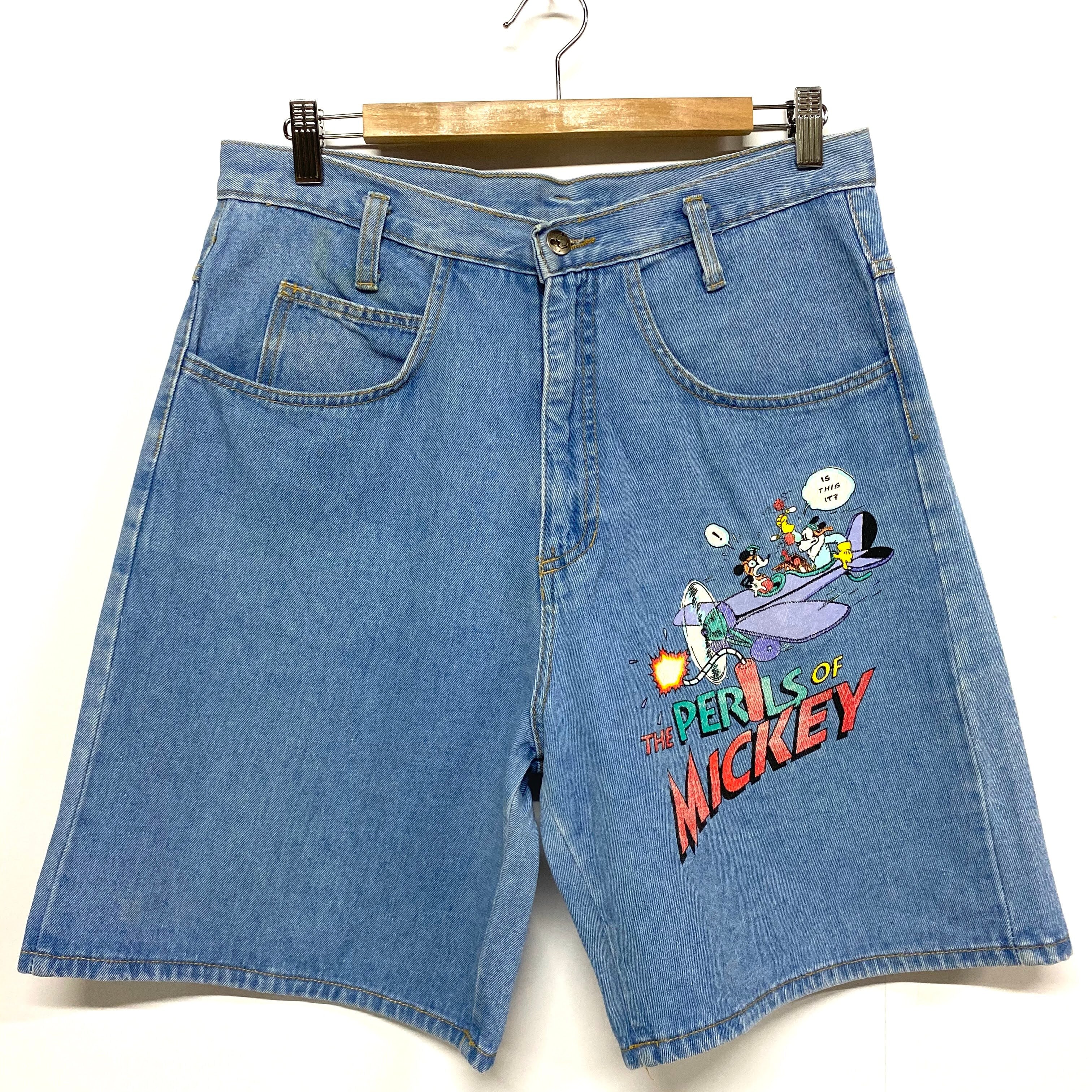 Mickey ミッキーマウス デニムショーツ ハーフパンツ ディズニー サイズl メンズw33 古着 ショートパンツ Cave 古着屋 公式 古着通販サイト