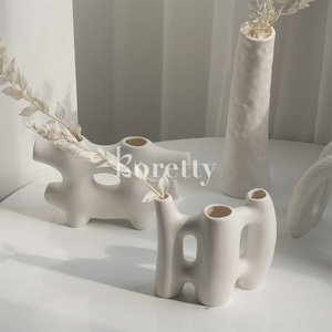【VASE】アブストラクトーアートセラミックベース