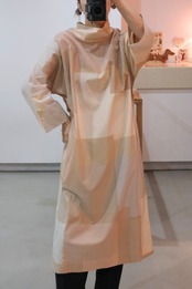 Marimekko beige block pattern high neck dress