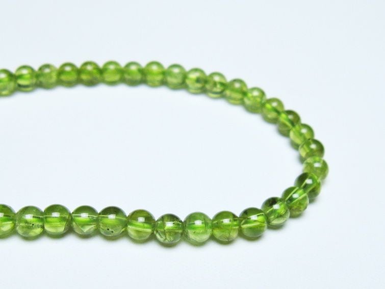 ペリドット ブレスレット 5mm メール便可 一点物 111-50610 | 天然石 ペリドット ブレスレット 5mm メール便可 一点物 111-50610 | 天然石