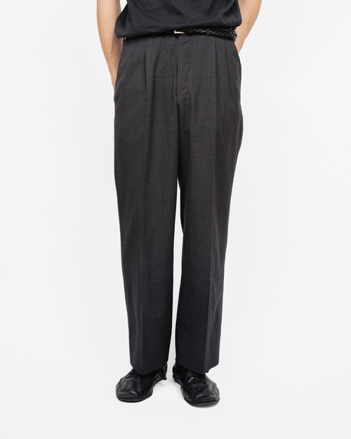 [Late 80's-Early 90's] "Lord Boutique" Ermenegildo Zegna Fabric 2-Pleat Wool Wide Leg Trousers (Made in Italy)