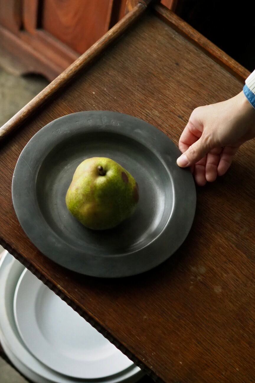 19世紀半ばピュータープレート-antique pewter plate | アンティーク