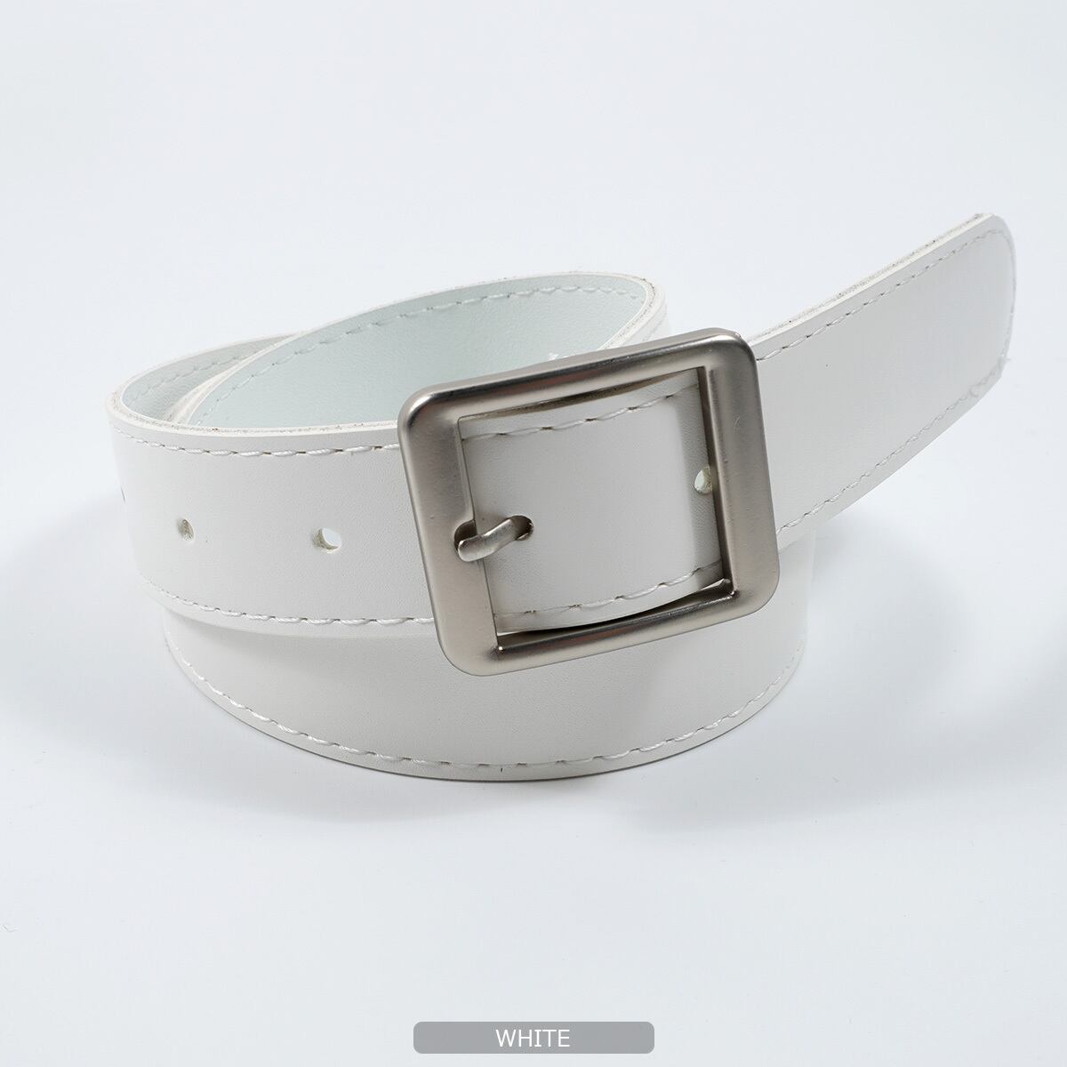 ◇フェイクレザー スクエアバックル ベルト◇ kr-21116 | 1111clothing