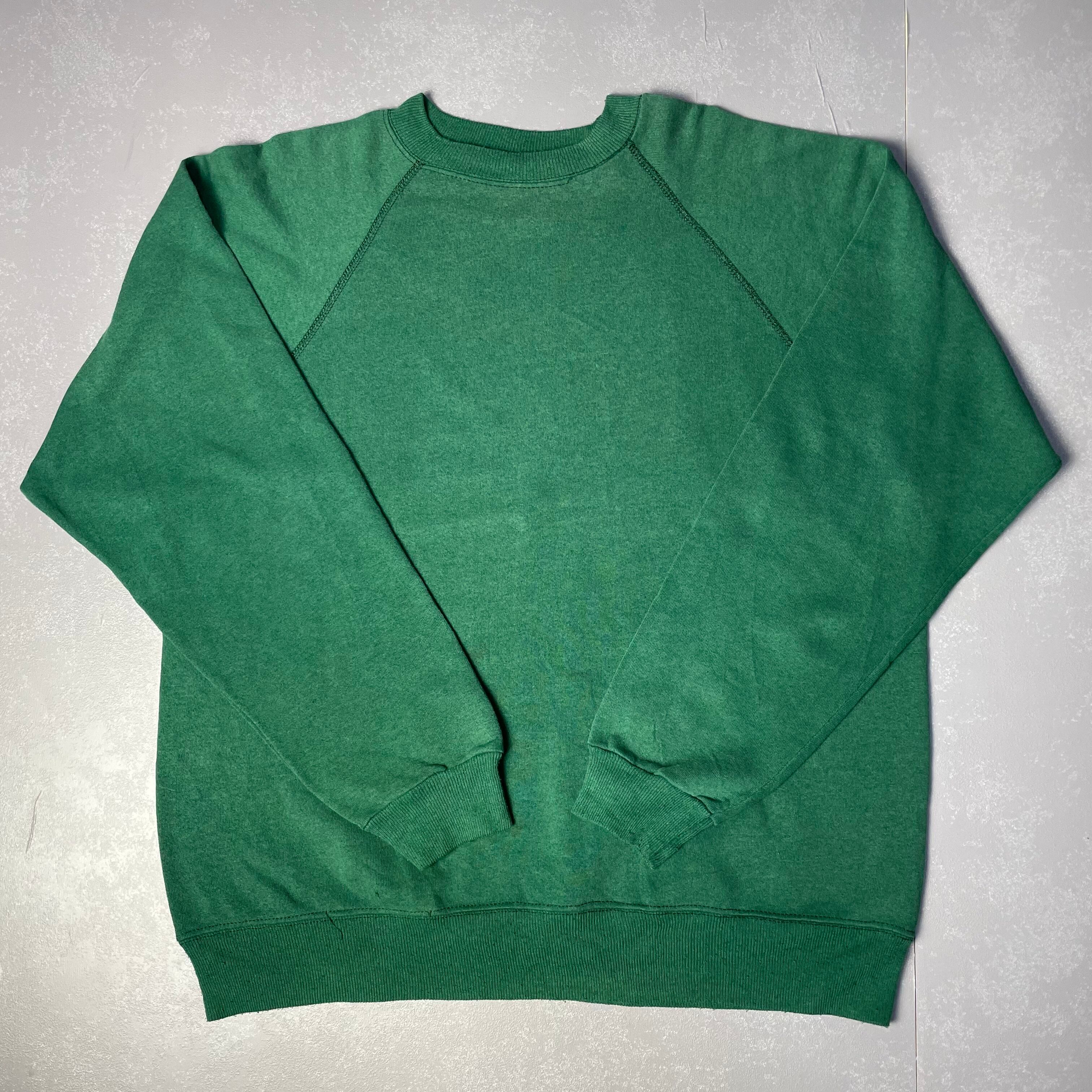 90年代 USA製 Hanes 無地 90s ヴィンテージ ビンテージ トレーナー スウェット メンズXL 古着 グリーン 緑色【スウェット】