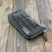 クロコダイル × パイソン 長財布 ブラック