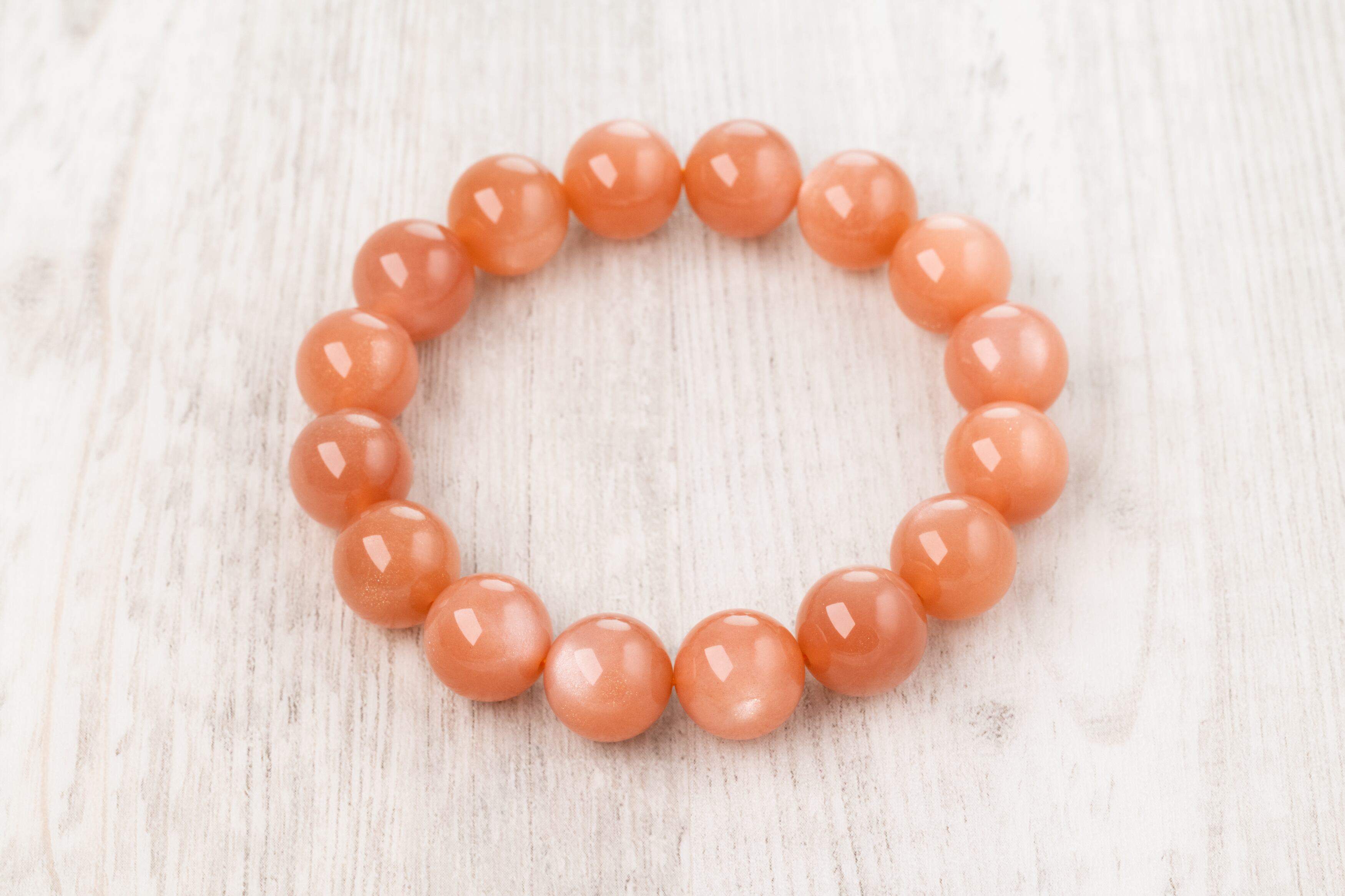 ◇一点物◇オレンジムーンストーン 13mmブレスレット | 天然石専門店