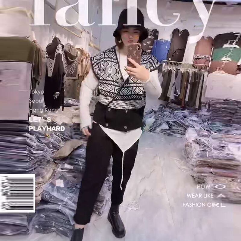 2020年秋新しいプラスサイズの女性のチョッキファッションルーズウエストバンドミドル丈ファットmmスリムスリムトップ ミックスインファッション39583109462