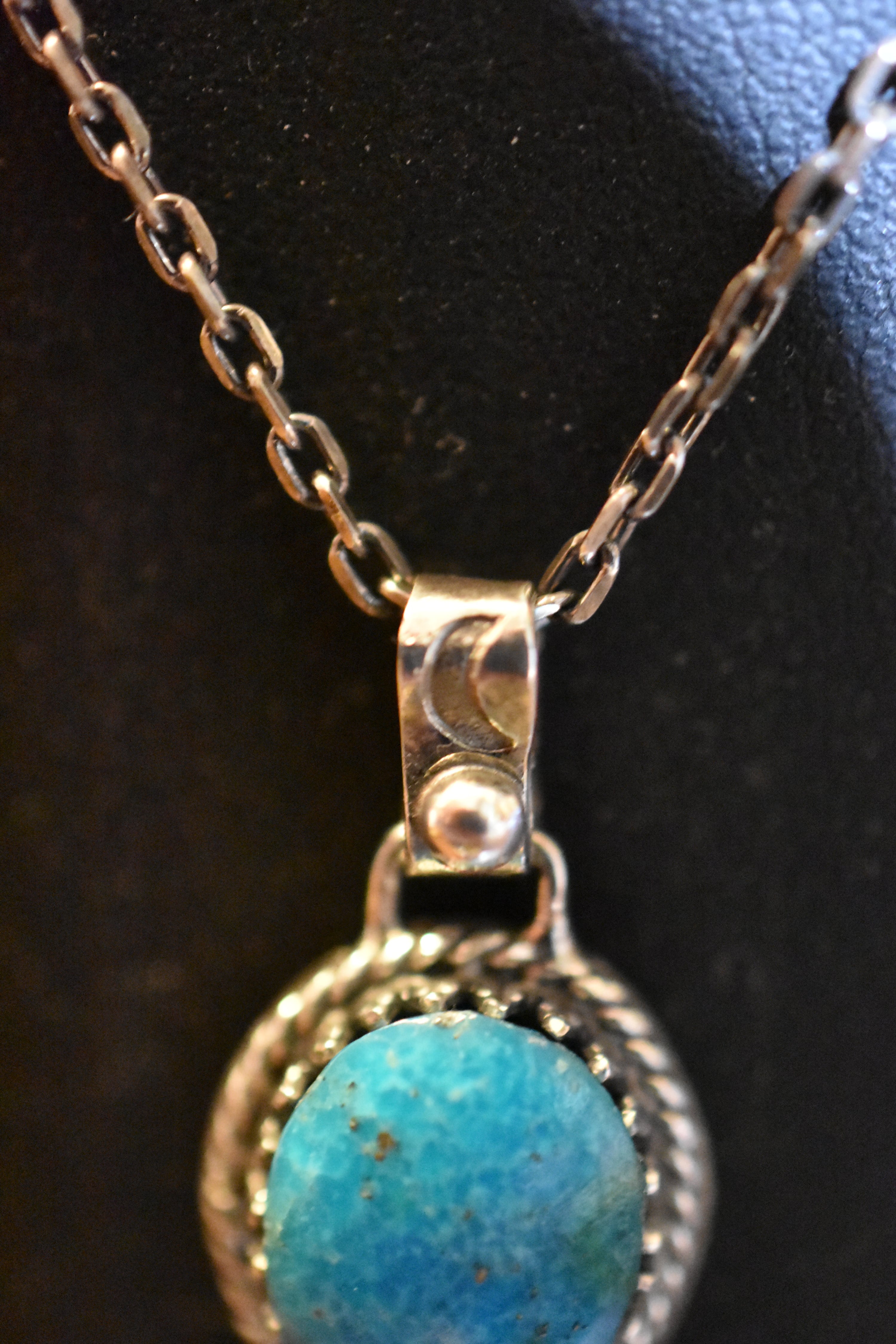 d35 STERLING SILVER 天然石 ターコイズ 花 ヴィンテージ ブローチ top-105 ターコイズ ペンダント グリーンSilver925