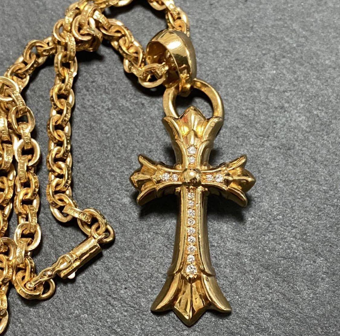 CHROME HEARTS クロムハーツ 22k ダブルクロス パヴェダイヤ ベイル