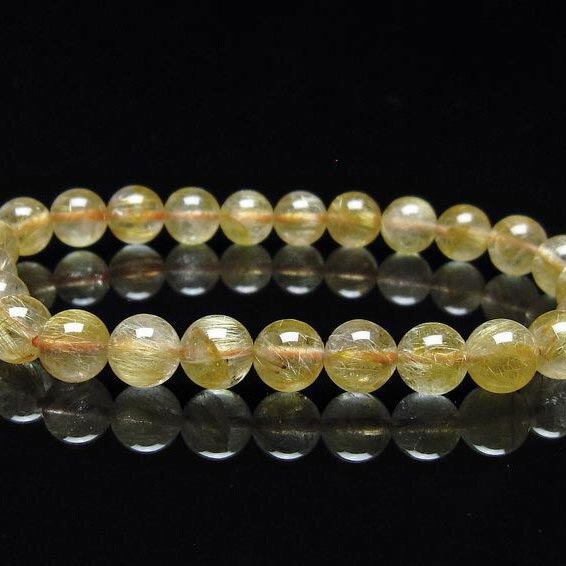 タイチンルチルクォーツ ブレスレット 7mm ルチルクォーツ ブレス 一点物 おまかせ便 111-41638