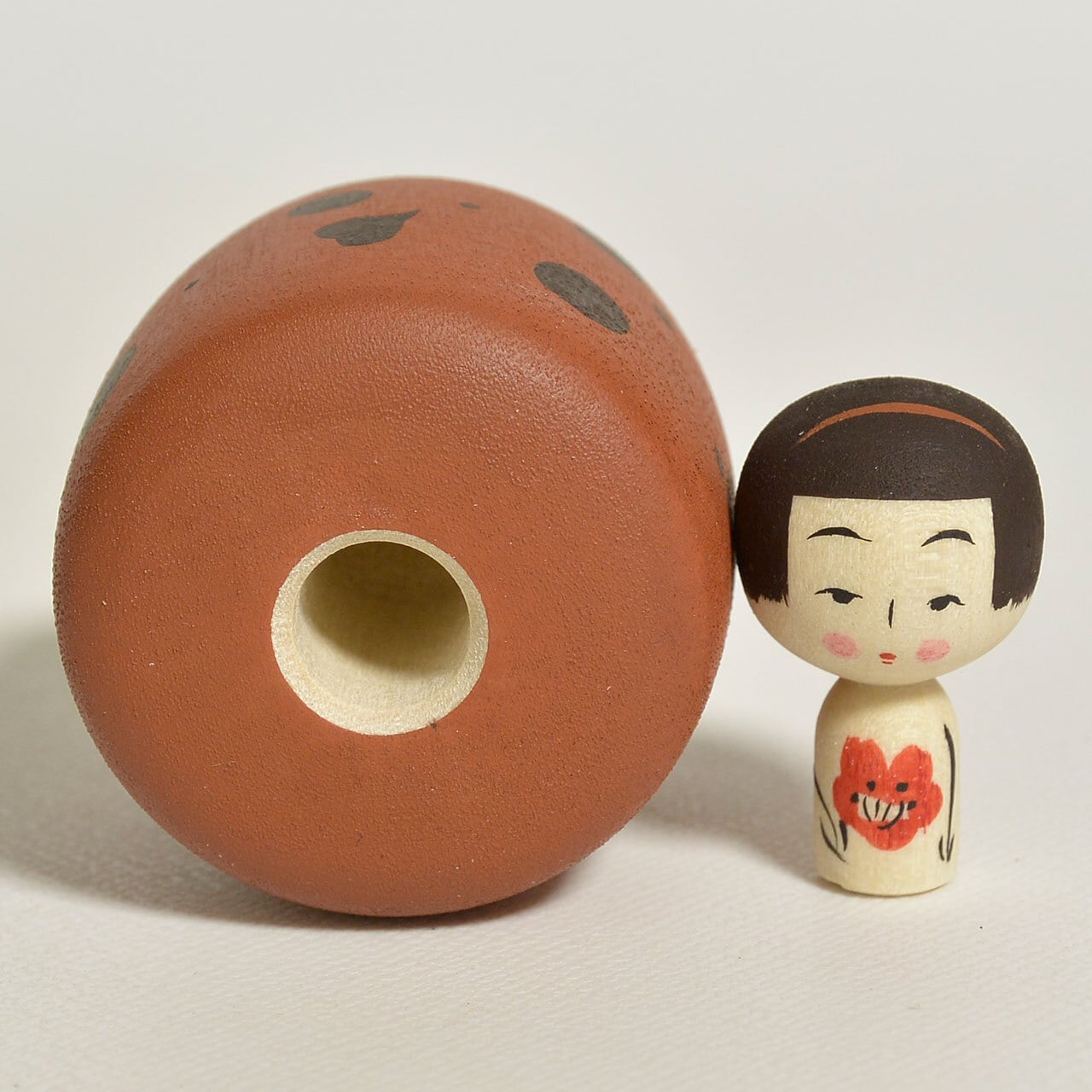 こけしページ ドットちゃんえじここけし 約1.5寸 約4.5cm 鈴木明 工人（作並系