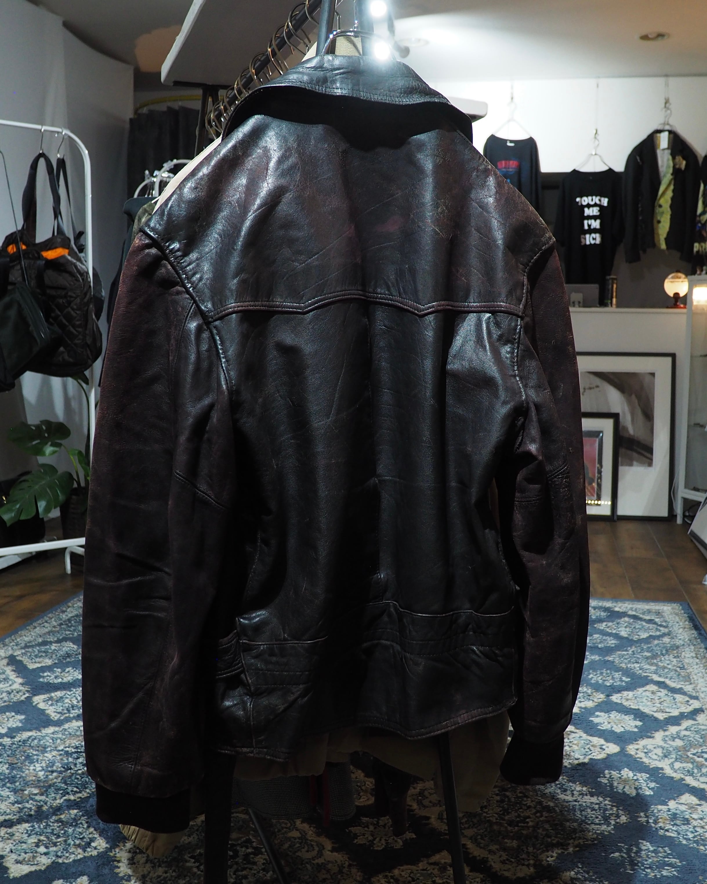 " Unknown - Handmade " Beautiful Aging Special Vintage Leather Jacket