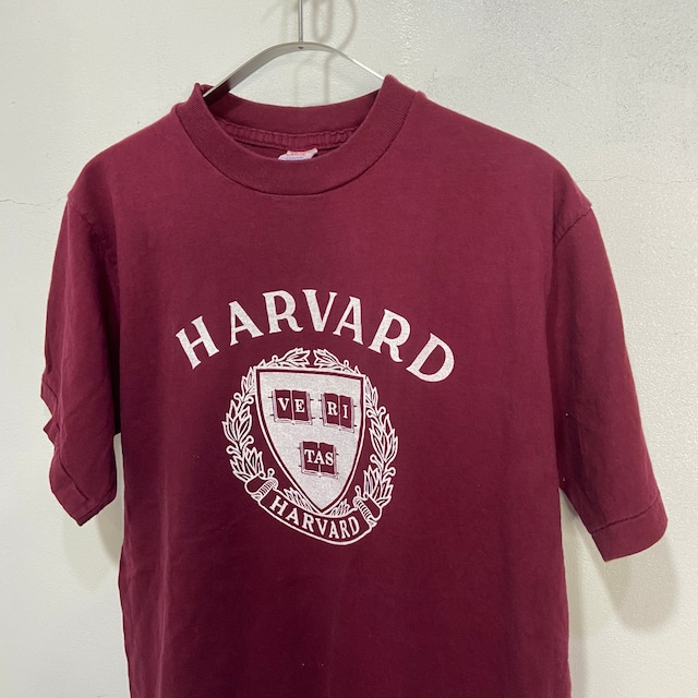 80s USA製　Champion ハーバード大学　カレッジプリントTシャツ　L