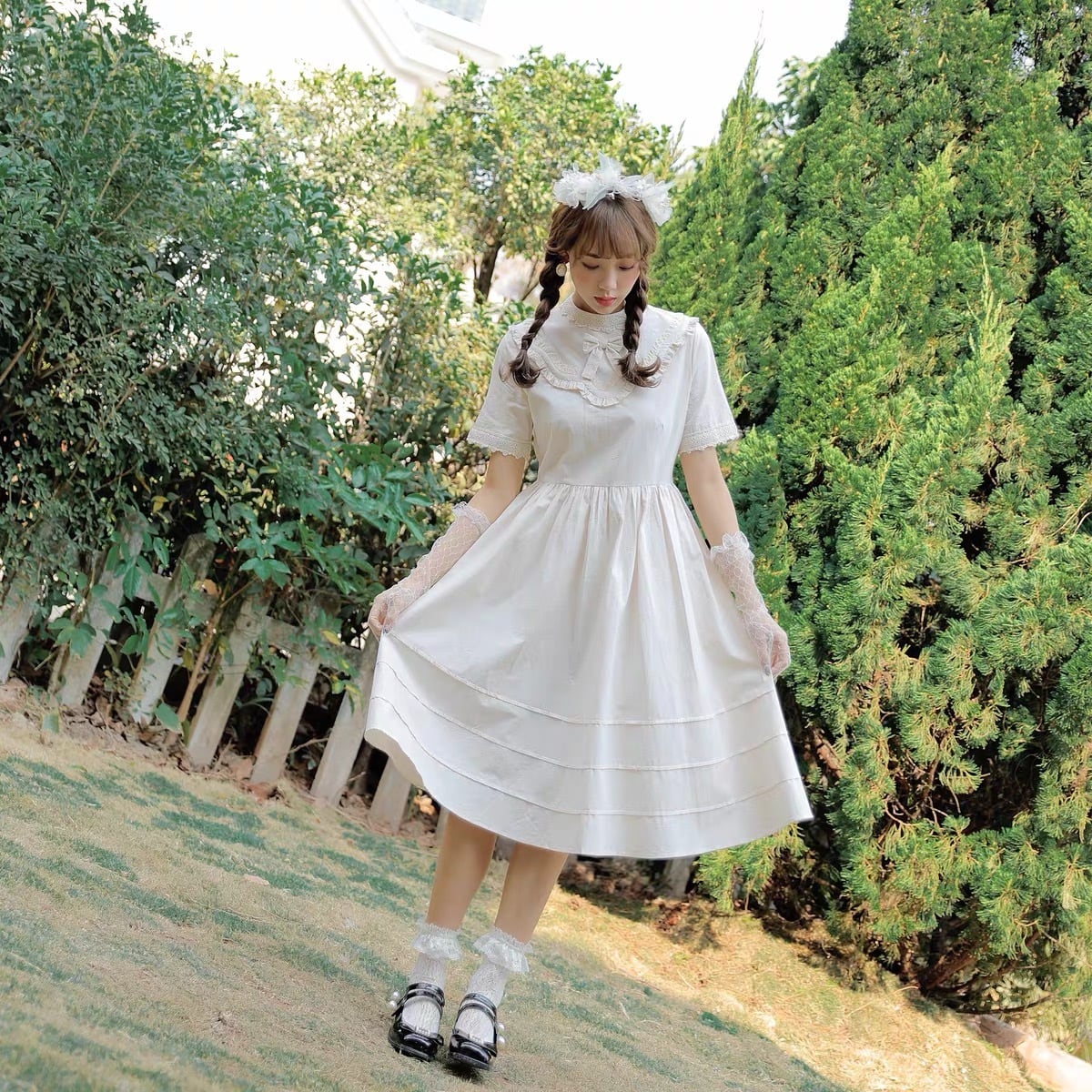 白 ワンピース ガーリー | LOVEYsmileSHOP