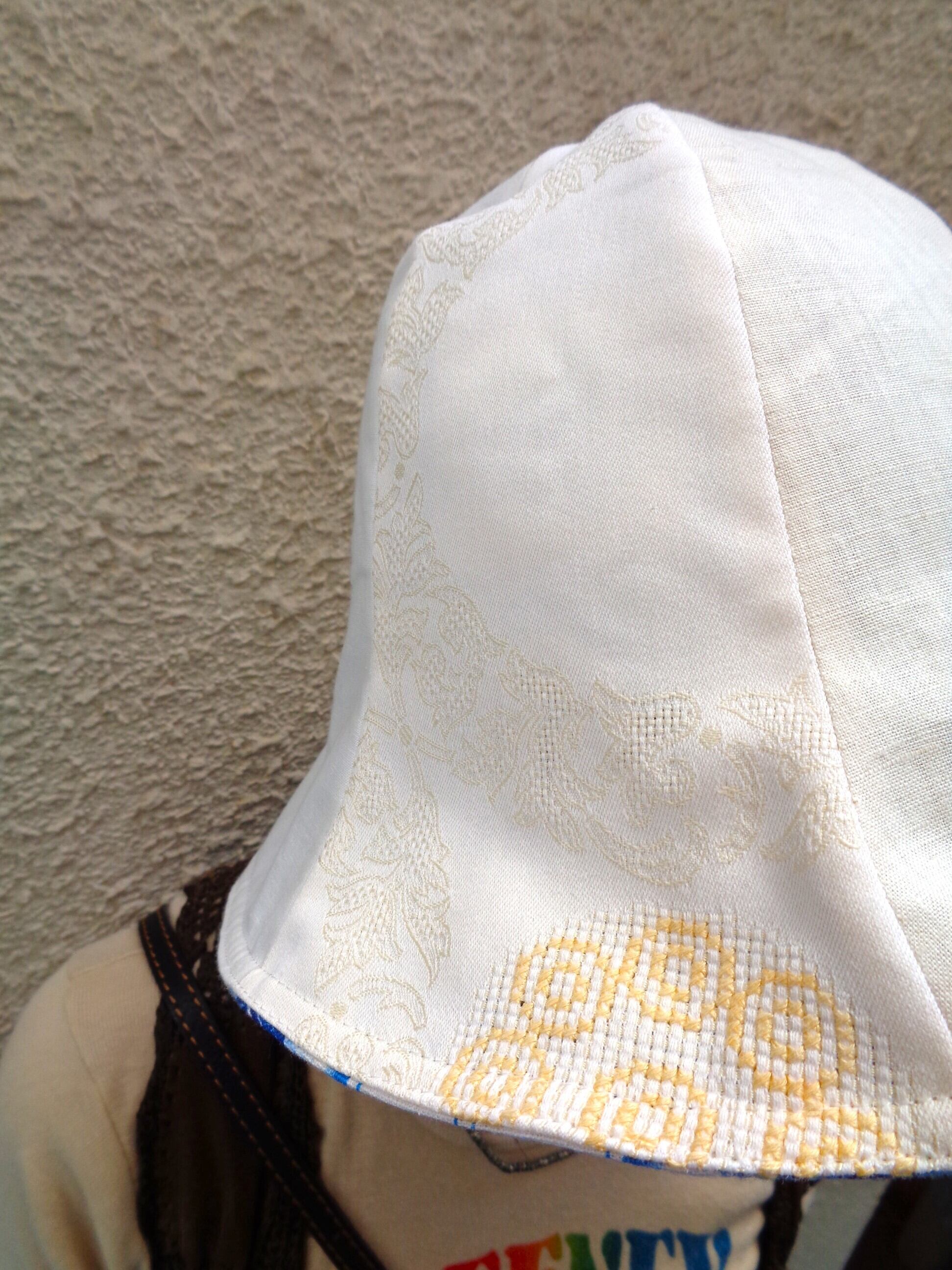Vintage fabric remake tulip hat / ヴィンテージファブリックリメイク