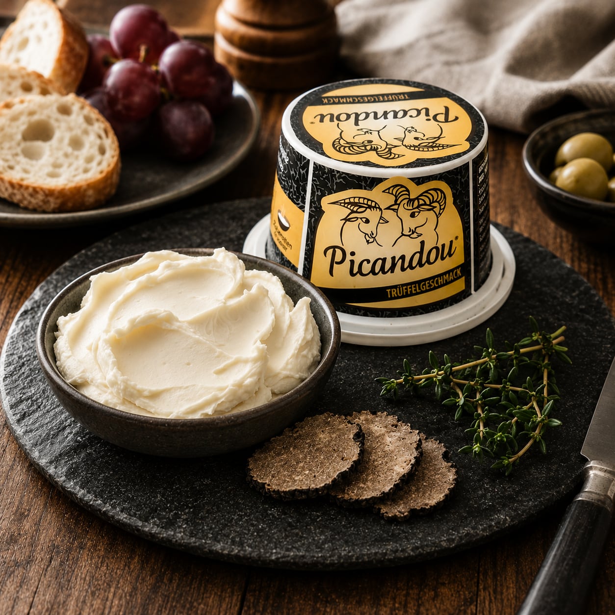 トリュフ香る 山羊チーズスプレッド 125g|ピカンドゥ ア タルティネ トリュフ風味 フランス産 シェーブル|バゲット クラッカー ワインのお供に Chevre Spread with Truffle Flavor Picandou【Nature Kiosk】