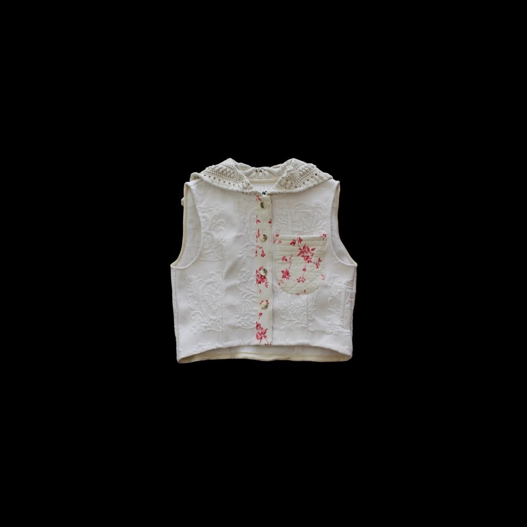 Re; project / 【Sailor Collar Gilet】- TypeB - 1930s Marseille Piqué & French Crochet & Quilted