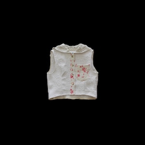 Re; project / 【Sailor Collar Gilet】- TypeB - 1930s Marseille Piqué & French Crochet & Quilted