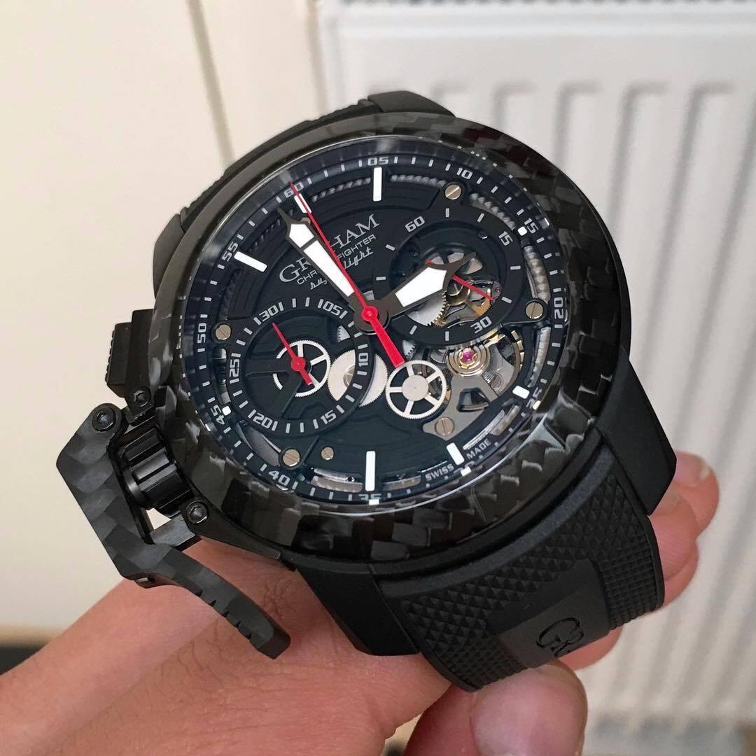 【GRAHAM グラハム】Chronofighter Superlight Carbon Skeleton クロノファイタースーパーライトカーボン スケルトン／国内正規品 腕時計