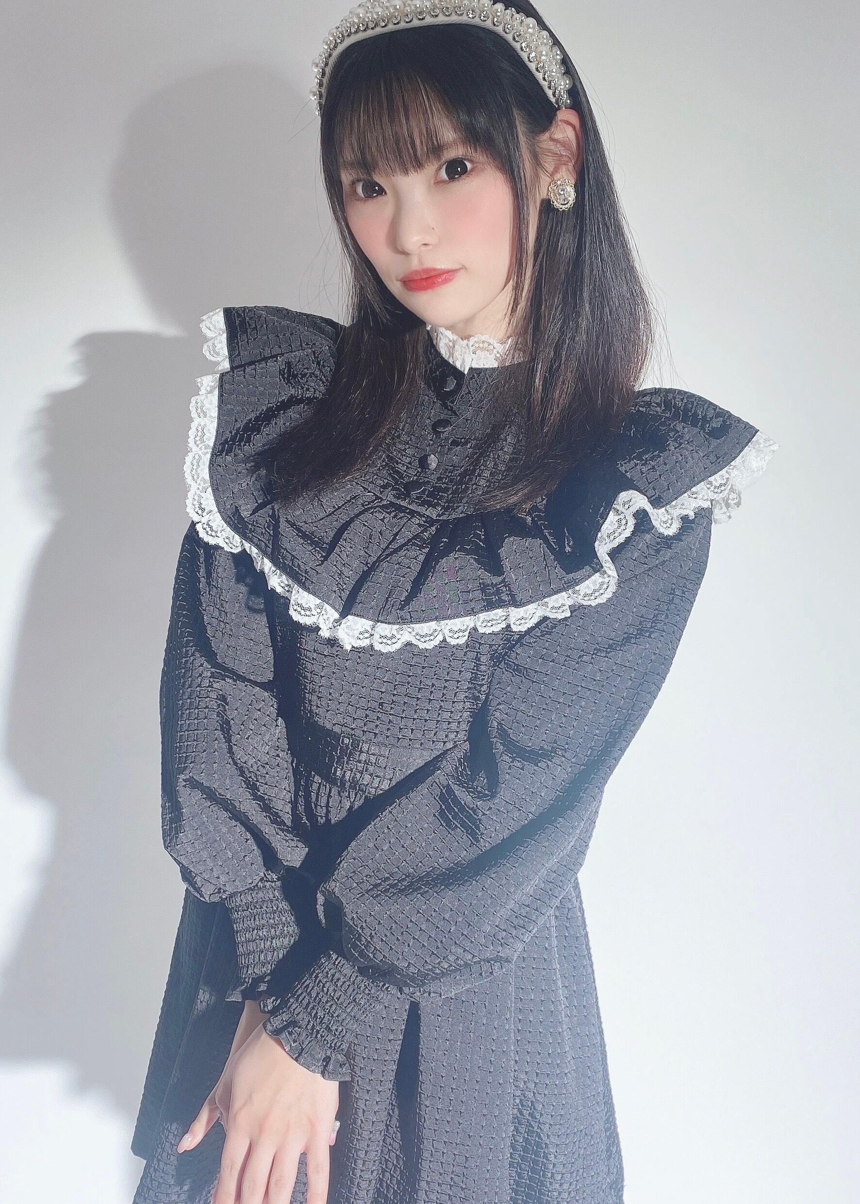 ManonMimie】Glossy Jacquard Frill OP | Manon Tokyo 