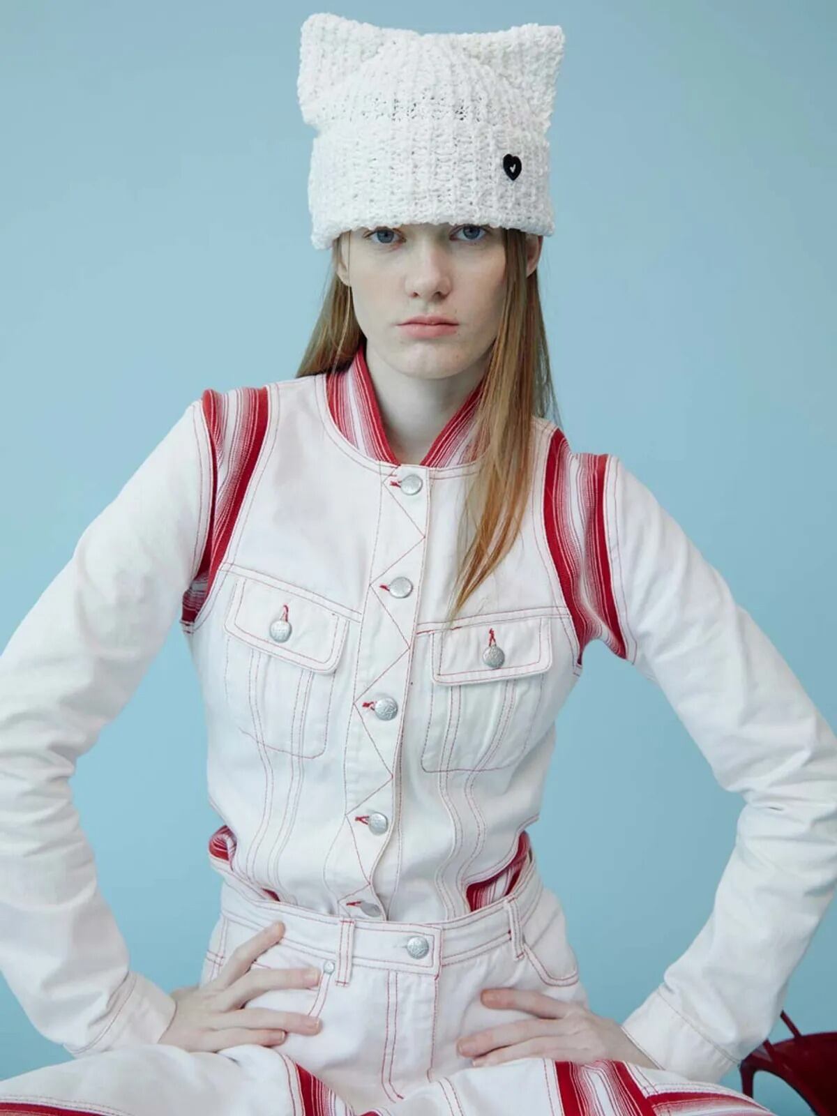 ☆RIIZE ソンチャン 着用！！【AWESOME NEEDS】SS Cat Knit Hat_White
