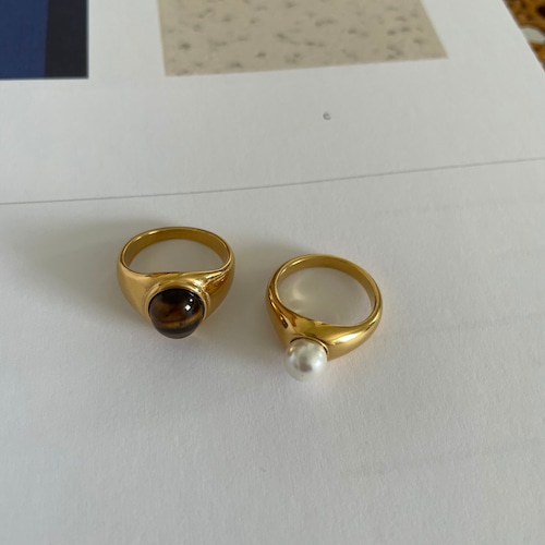 316L Pearl stone ring (R197)