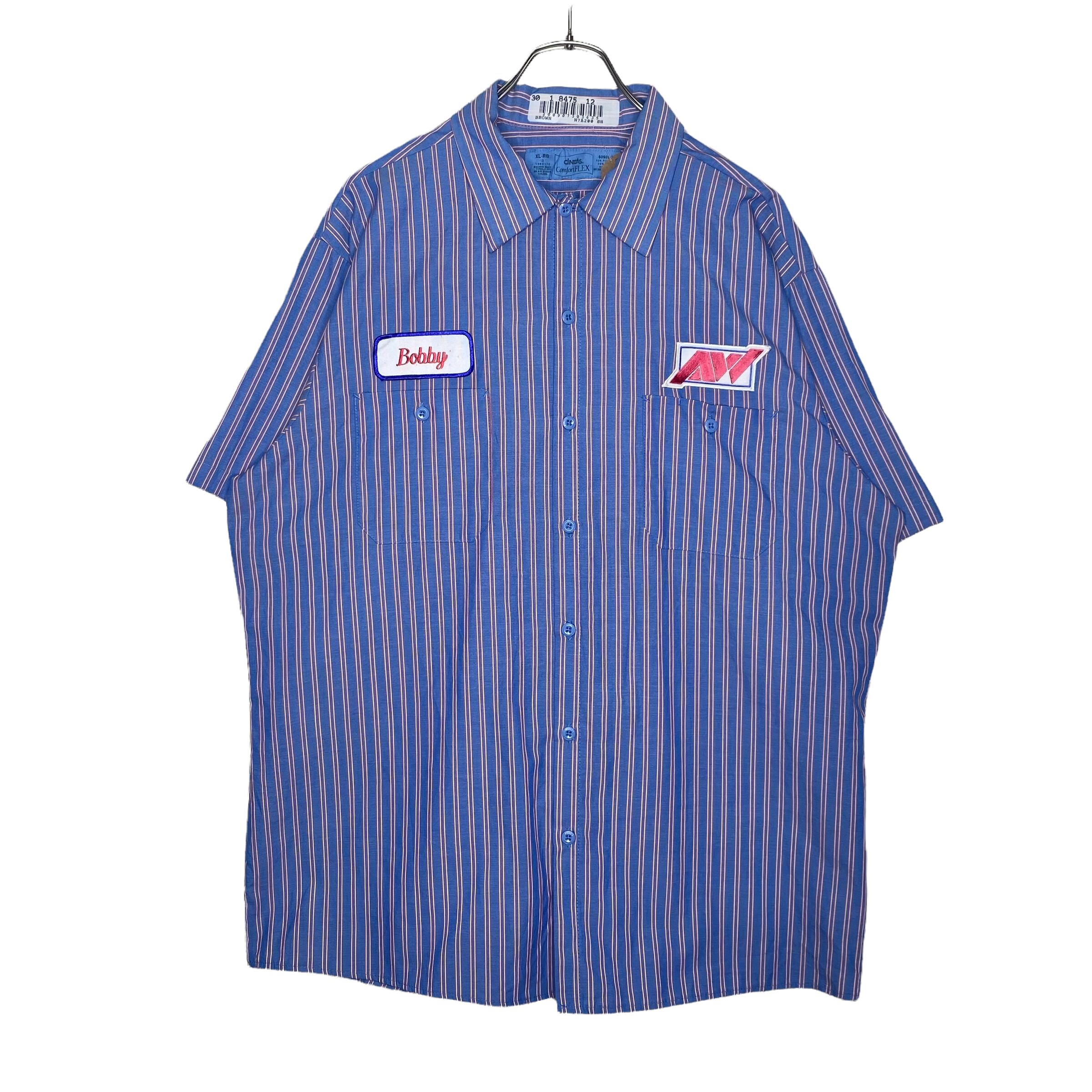 CiNTAS 半袖ワークシャツ XL ワッペン ストライプ | 古着屋OLDGREEN powered by BASE