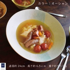 モダンボウル　オーシャン　mod-12 和食器 煮物 大鉢 鉢 ボウル モダン おしゃれ ラーメン鉢 軽い 麺鉢 広め 新生活 サラダボウル スープボウル 可愛い 直径約24cm 盛鉢 陶器 器 丹波篠山 日本製