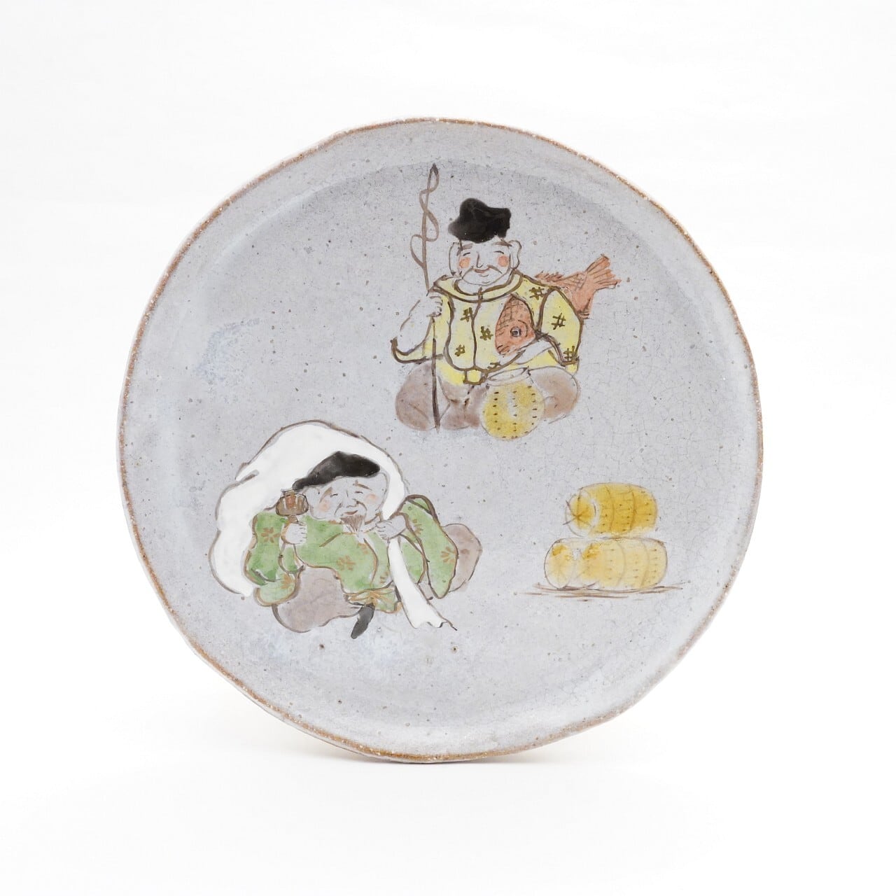 【陶彩工房Canoe】「大黒さんとえべっさん」丸皿 30