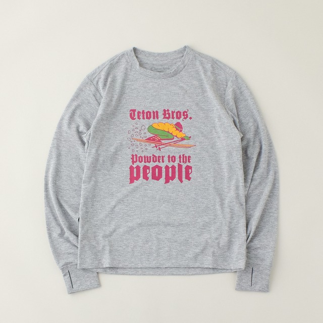 Teton Bros ティートンブロス Powder To The People L/S Tee - Gray  メンズ 長袖Tシャツ