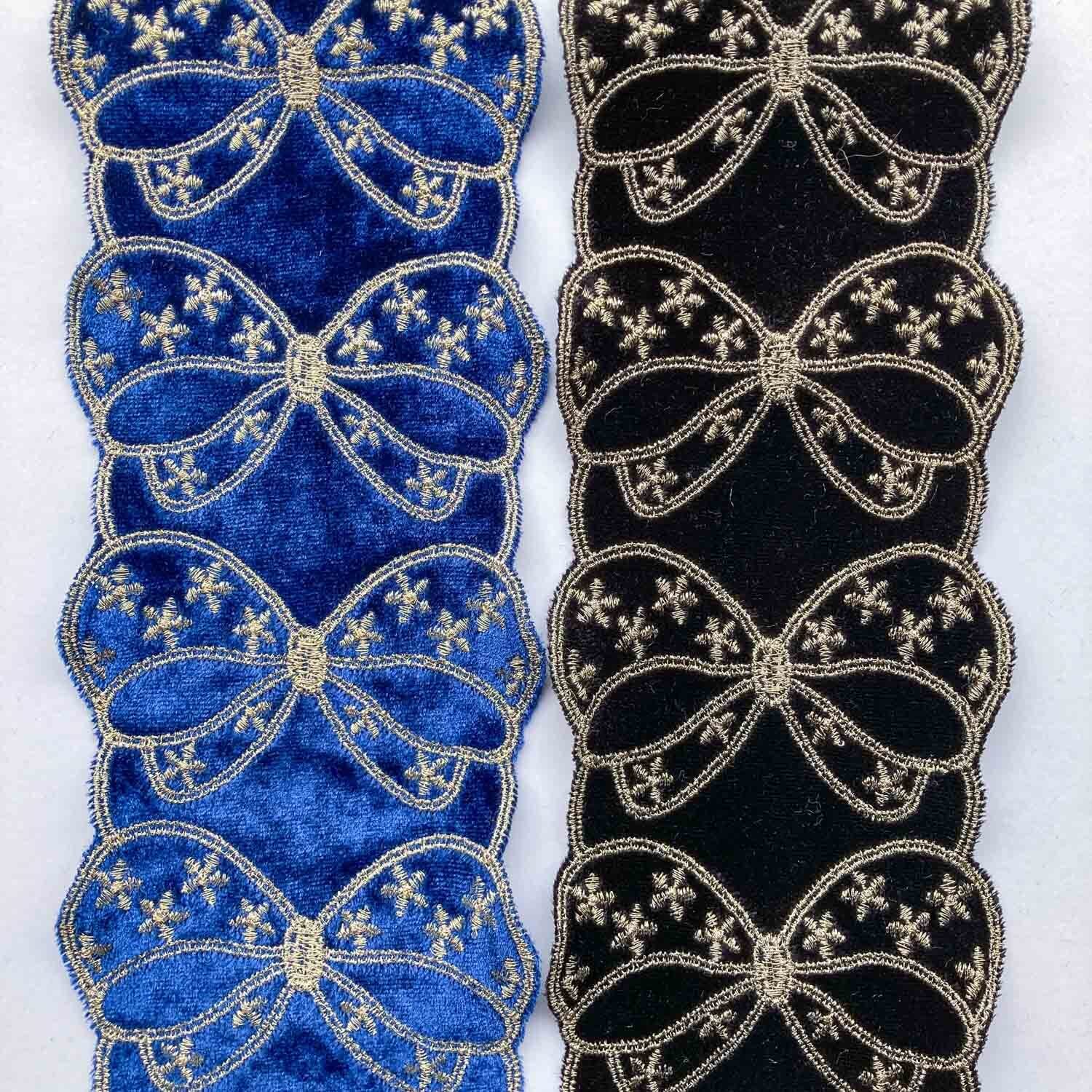 ベロアゴールドリボン刺繍リボン（1mカット） | Dua-アクセサリー