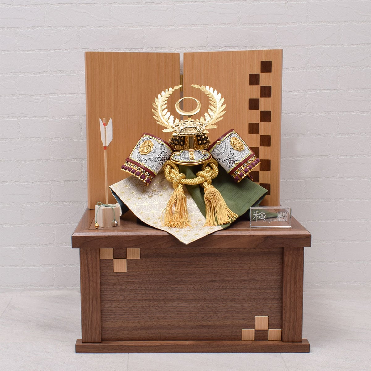 兜飾り 元禄市松 徳川家康 収納上手 おしゃれ モダン 今どき コンパクト 五月人形 端午の節句 Suzutame Onlineshop Vogue