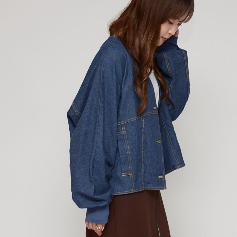 細見え＆超軽量】袖リブデニムジャケット - LEI-2562 インディゴ- | praia