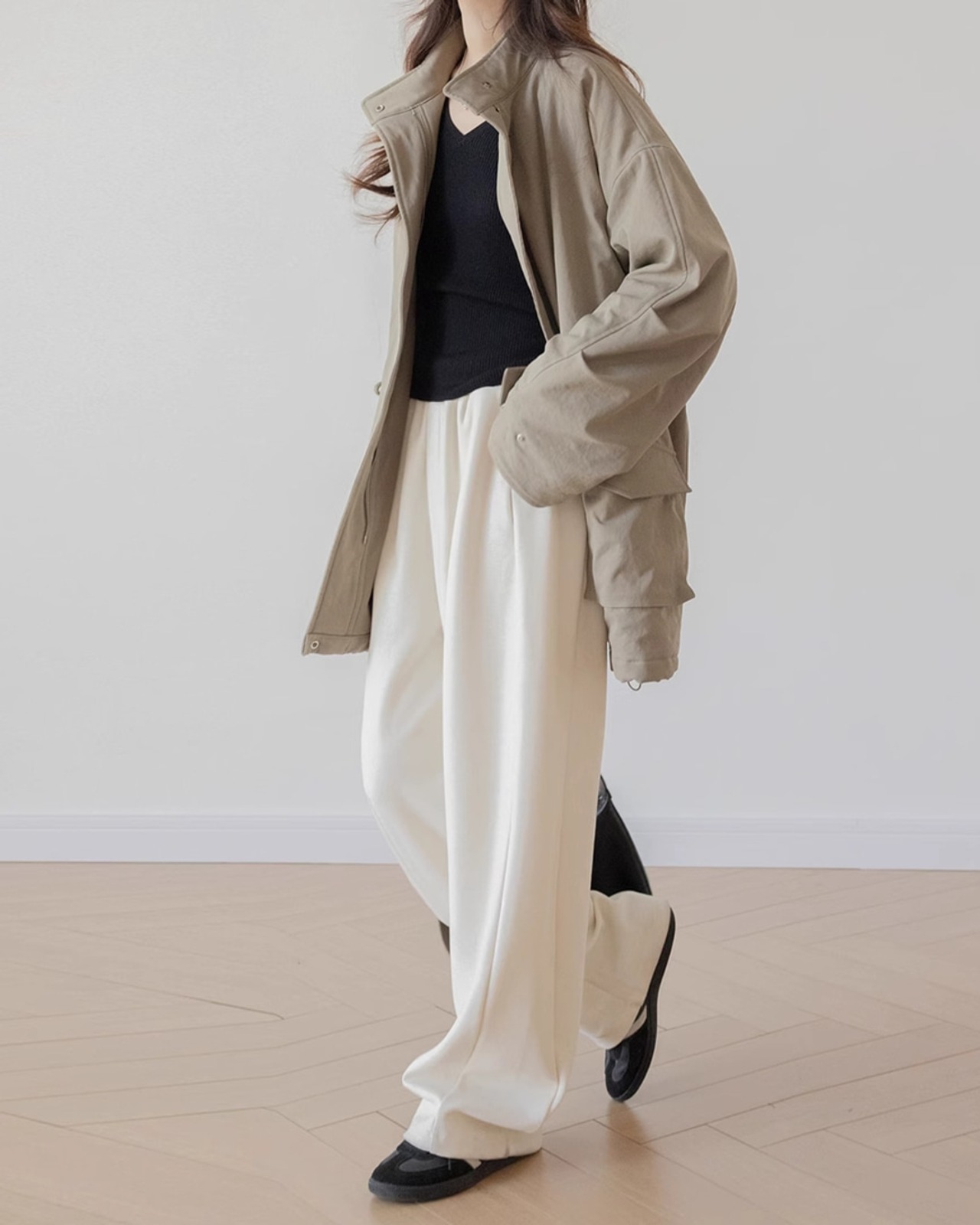 V-neck slim rib Knit T20334