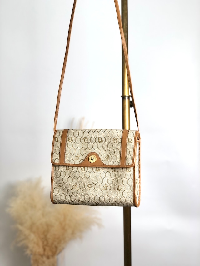 Christian Dior ディオール トロッター ジャガード がま口 財布 ネイビー vintage ヴィンテージ オールド tbxz6b