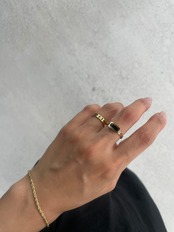 black square zirconia ring