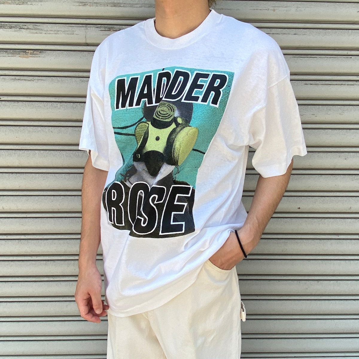 90s USA製 マダーローズ バンドTシャツ バンT プリント ホワイト XL 