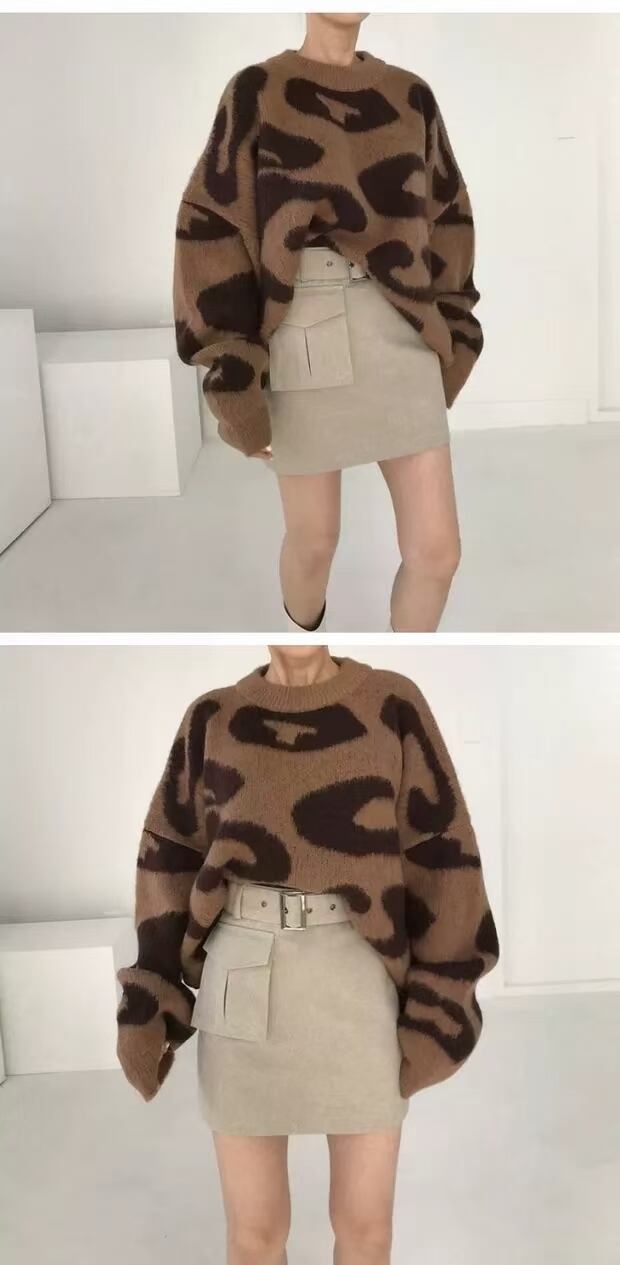 ヒョウ柄ニット　AJ1079-K01