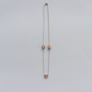 three point chain necklase [beige]